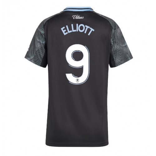Maglia Calcio Aston Villa Harvey Elliott #9 Seconda Divisa Donna 2025-26 Manica Corta